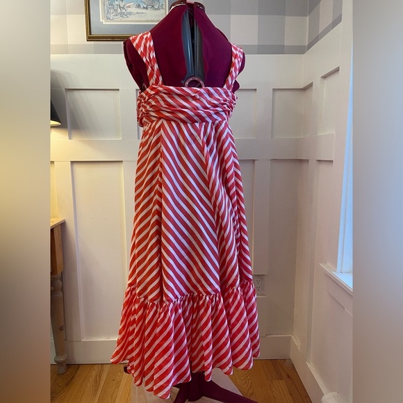 Diane Von Furstenberg Silk Blend Made In Italy Red and White Striped Dress Large - Picture 7 of 10